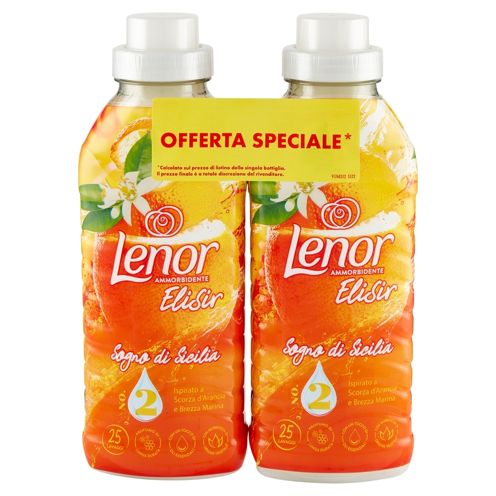 Lenor Ammorbidente Elisir Sogno di Sicilia 2 x 25 Lavaggi 2 x 525 ml